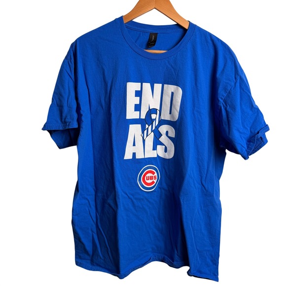 Gildan Other - Chicago Cubs End ALS T-Shirt XL Blue Graphic Sloan MLB‎ Baseball Tee Gameday